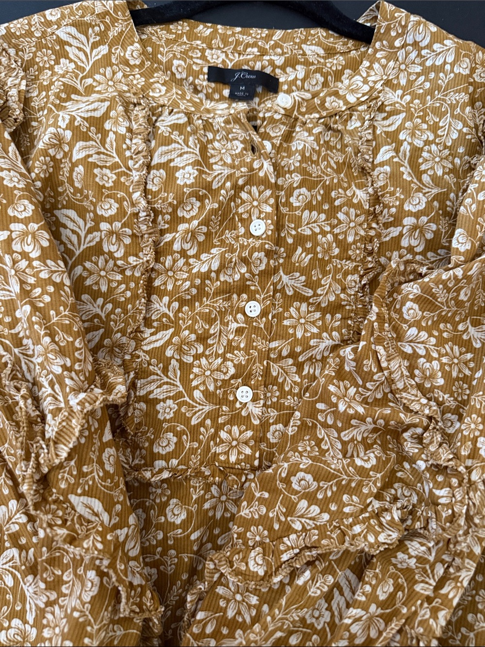 J. Crew Floral Ruffle Button-Front Blouse - Picture 5 of 5